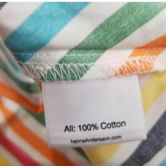 Hanna Andersson Ribbon Sundress Rainbow Striped 12 - Picture 5 of 7